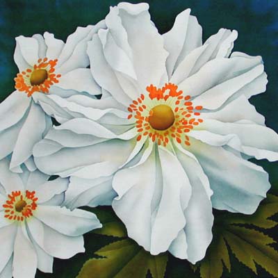 Silk Painting Japanese Anemone