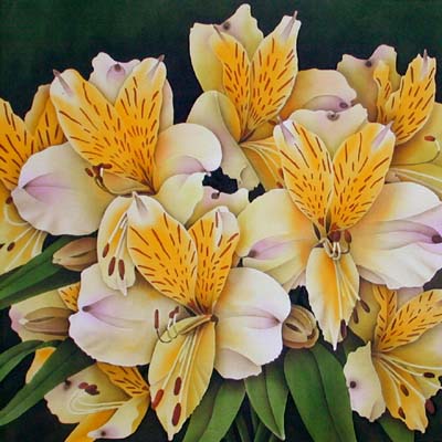 Silk Painting Alstromeria