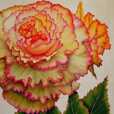 Silk Painting Begonia Picotee