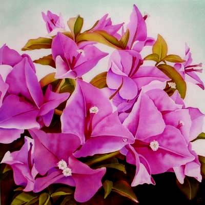 Silk Painting Bougainvillea