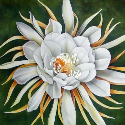 Silk Painting Orchid Cactus