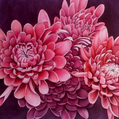 Silk Painting Chrysanthemums