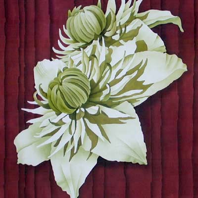 Silk Painting Clematis Flore-pleno