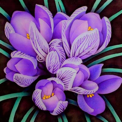 Silk Painting Crocus Corsicus