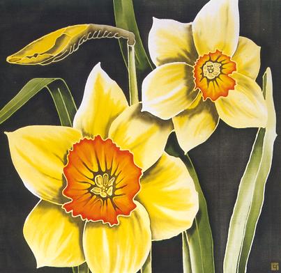 Silk Painting Narcissi