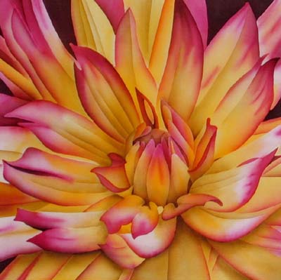 Silk Painting Dahlia