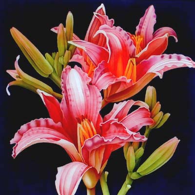 Silk Painting Daylilies