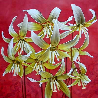 Silk Painting Dancing Erythronium