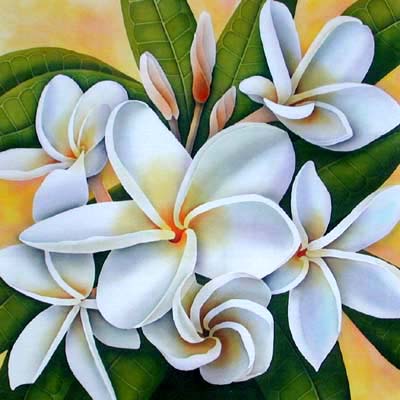 Silk Painting Frangipani