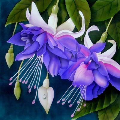 Silk Painting Fuchsia Cascade