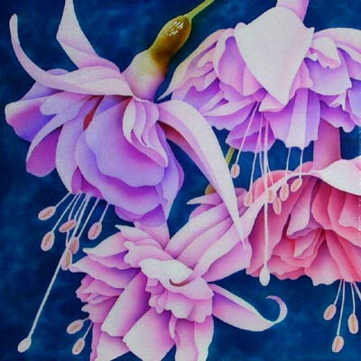 Silk Painting Fuchsias