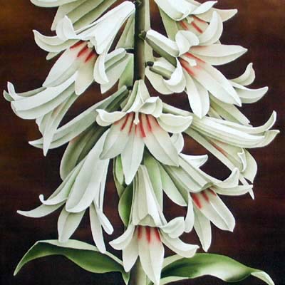 Silk Painting Giant Himalayan Lily