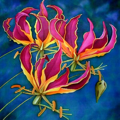 Silk Painting Gloriosa Rothschildiana