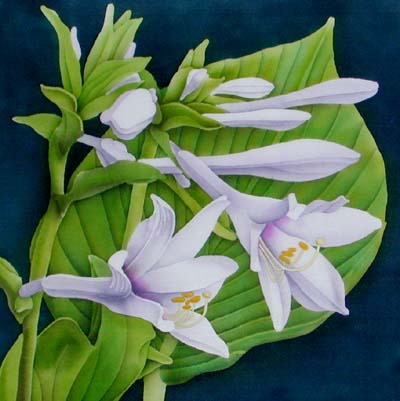 Silk Painting Hosta Plantaginea