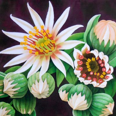 Silk Painting Sempervivum