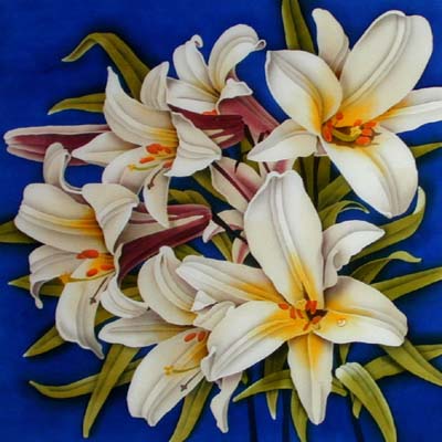 Silk Painting Starburst Lilies