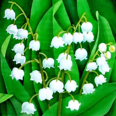 Silk Painting Lily of the Valley