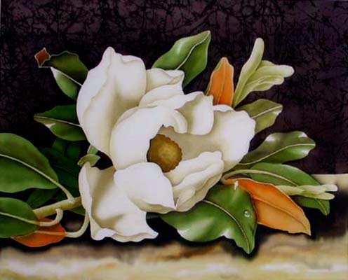 Silk Painting Magnolia Grandiflora