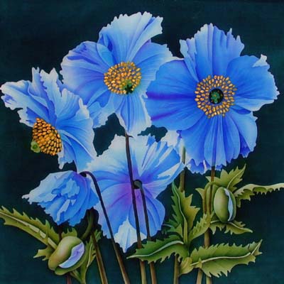 Silk Painting Meconopsis Grandis