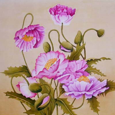 Silk Painting Iceland Poppies