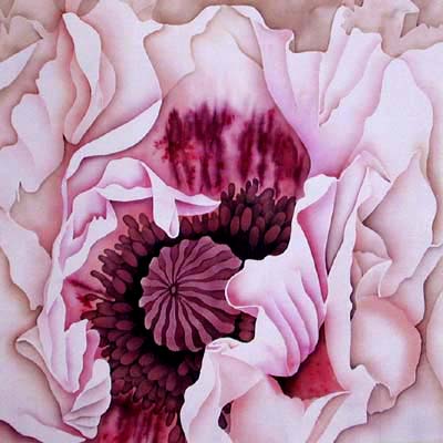 Silk Painting Poppy Perry's White