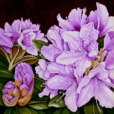 Silk Painting Rhododendron