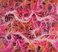 Distressed Scrim and Eyelash Threads Silk Painting
