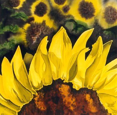Silk Painting Sunflowers