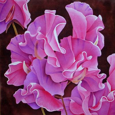 Silk Painting Sweet Peas