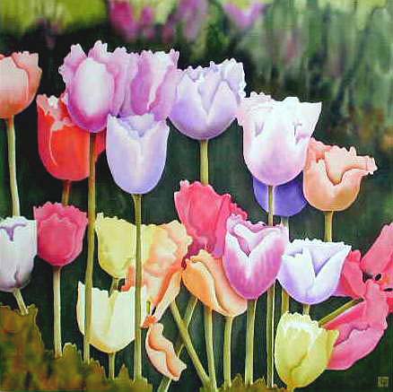 Silk Painting Festival Tulips