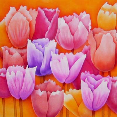 Silk Painting Tulip Parade