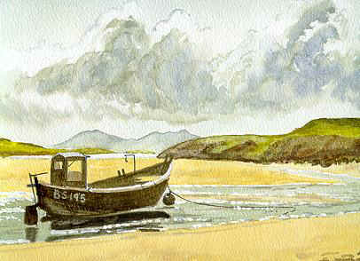 Watercolour Aberffraw Anglesey