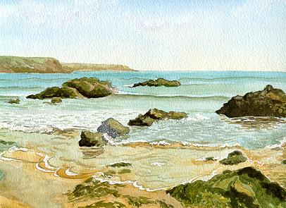 Watercolour Marloes Beach Pembrokeshire