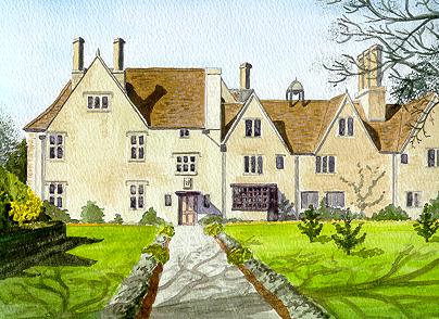 Watercolour Avebury Manor Wiltshire